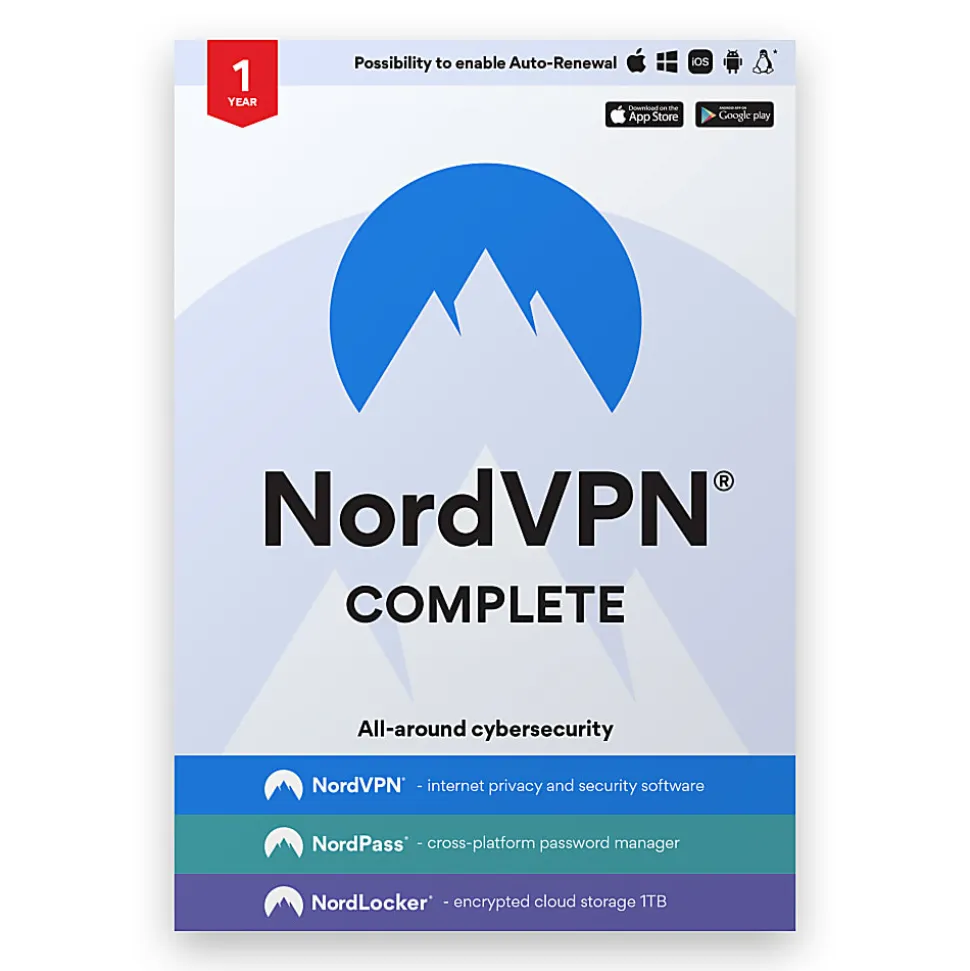 NORDVPN Complete, 1-Year Subscription, PC/Mac, Product Key