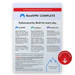 NORDVPN Complete, 1-Year Subscription, PC/Mac, Product Key