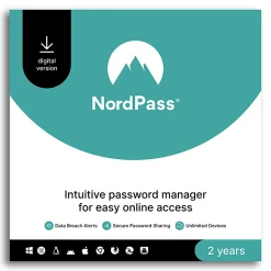 NordVPN NordPass Password Service 2024, Unlimited Devices, 1-YR Subscription, Windows/IOS, Download