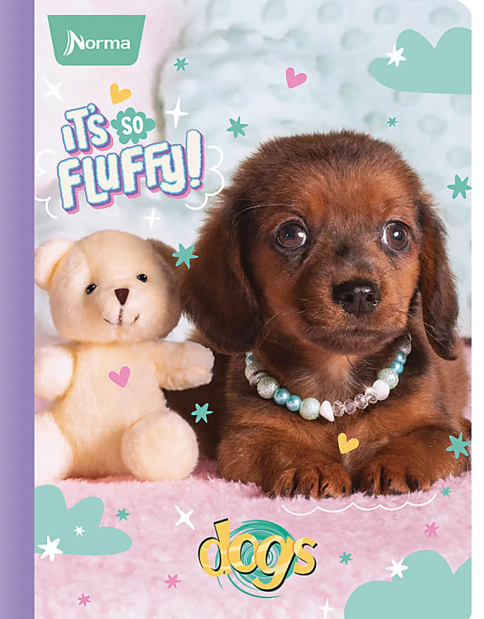 Norma Notebook, College Rule, 7-1/2" x 9-3/4", 100 Sheets, Dogs, Total Qty 1
