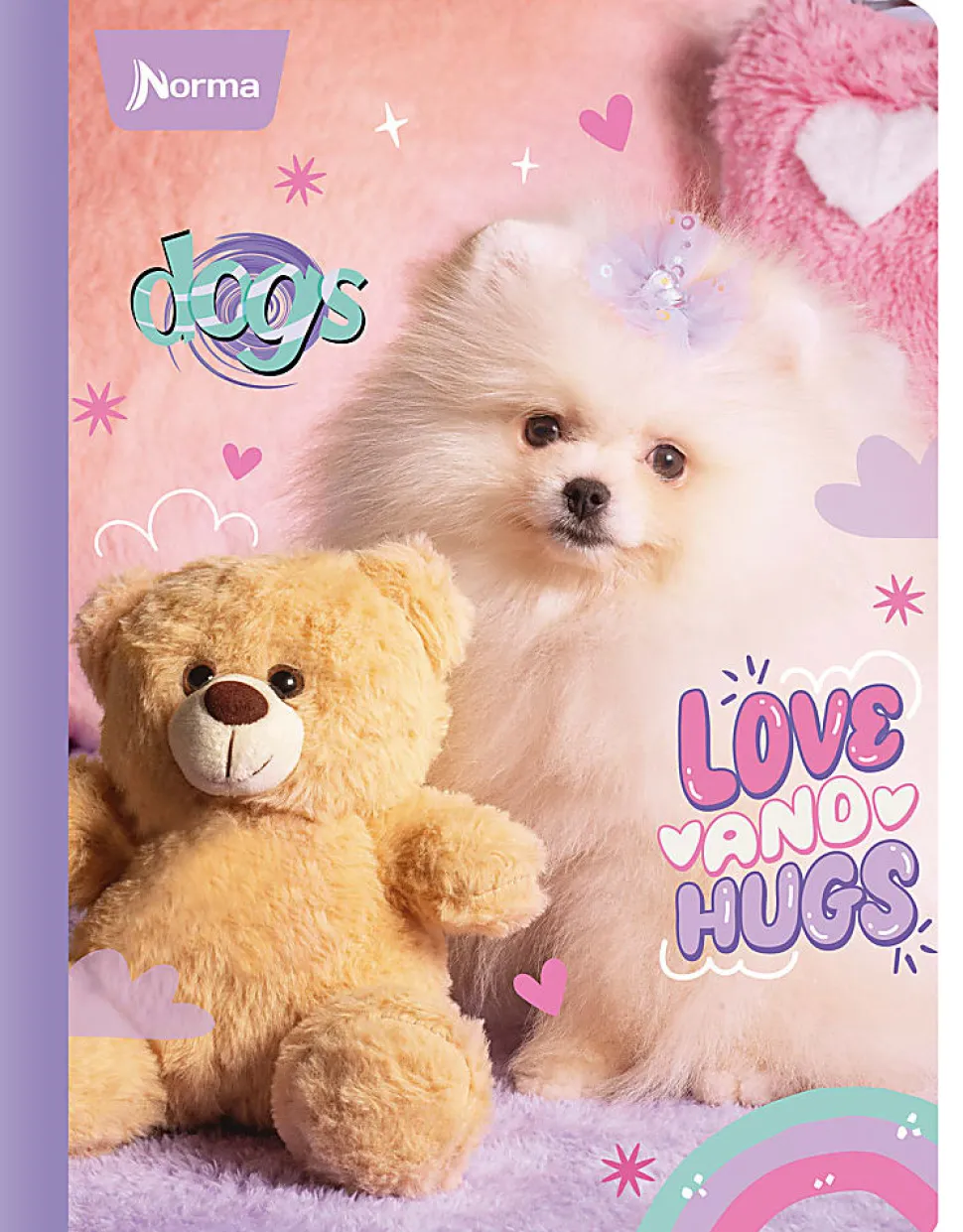 Norma Notebook, College Rule, 7-1/2" x 9-3/4", 100 Sheets, Dogs, Total Qty 1