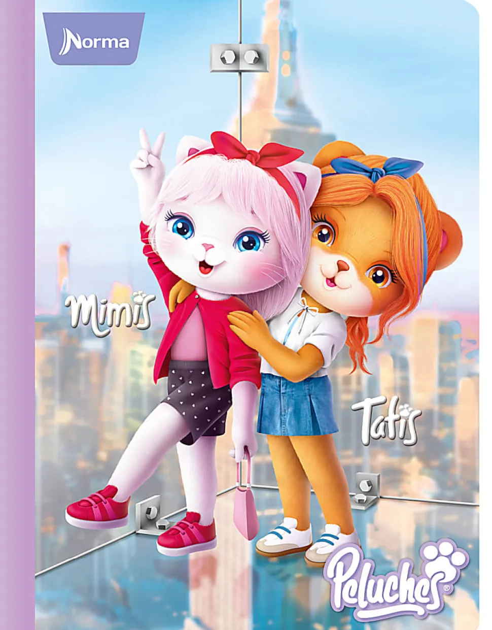 Norma Notebook, College Rule, 7-1/2" x 9-3/4", 100 Sheets, Peluches, Total Qty 1