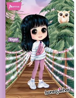 Norma Notebook, College Rule, 7-1/2" x 9-3/4”, 100 Sheets, Bonequinhas Dolls, Total Qty 1