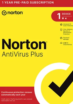Norton 360 Deluxe, For 1 Device, PC/Mac, Product Key, 21463269