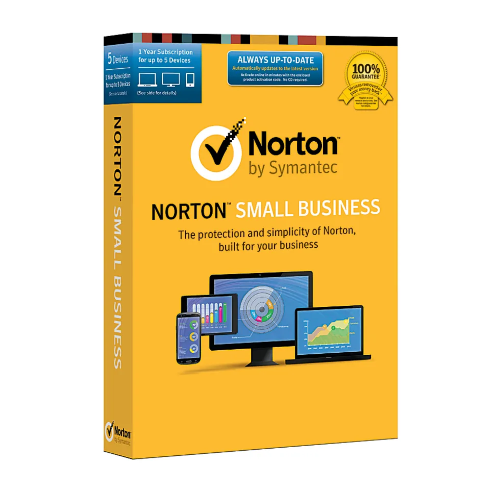 Norton™ Small Business, For 5 PC/Mac®/Android/iOS Devices, Product Key