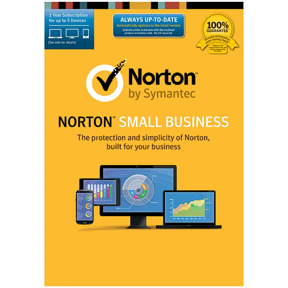 Norton™ Small Business, For 5 PC/Mac®/Android/iOS Devices, Product Key
