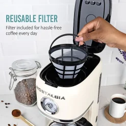 Nostalgia Classic Retro 10-Cup Coffee Maker, Cream, Total Qty 1