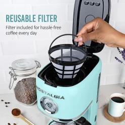 Nostalgia Classic Retro 10-Cup Coffee Maker, Aqua, Total Qty 1