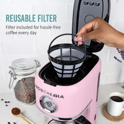 Nostalgia Classic Retro 10-Cup Coffee Maker, Pink, Total Qty 1