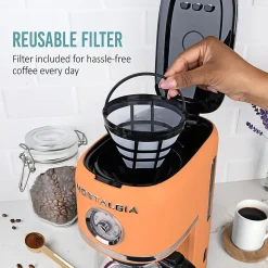 Nostalgia Classic Retro 10-Cup Coffee Maker, Orange, Total Qty 1