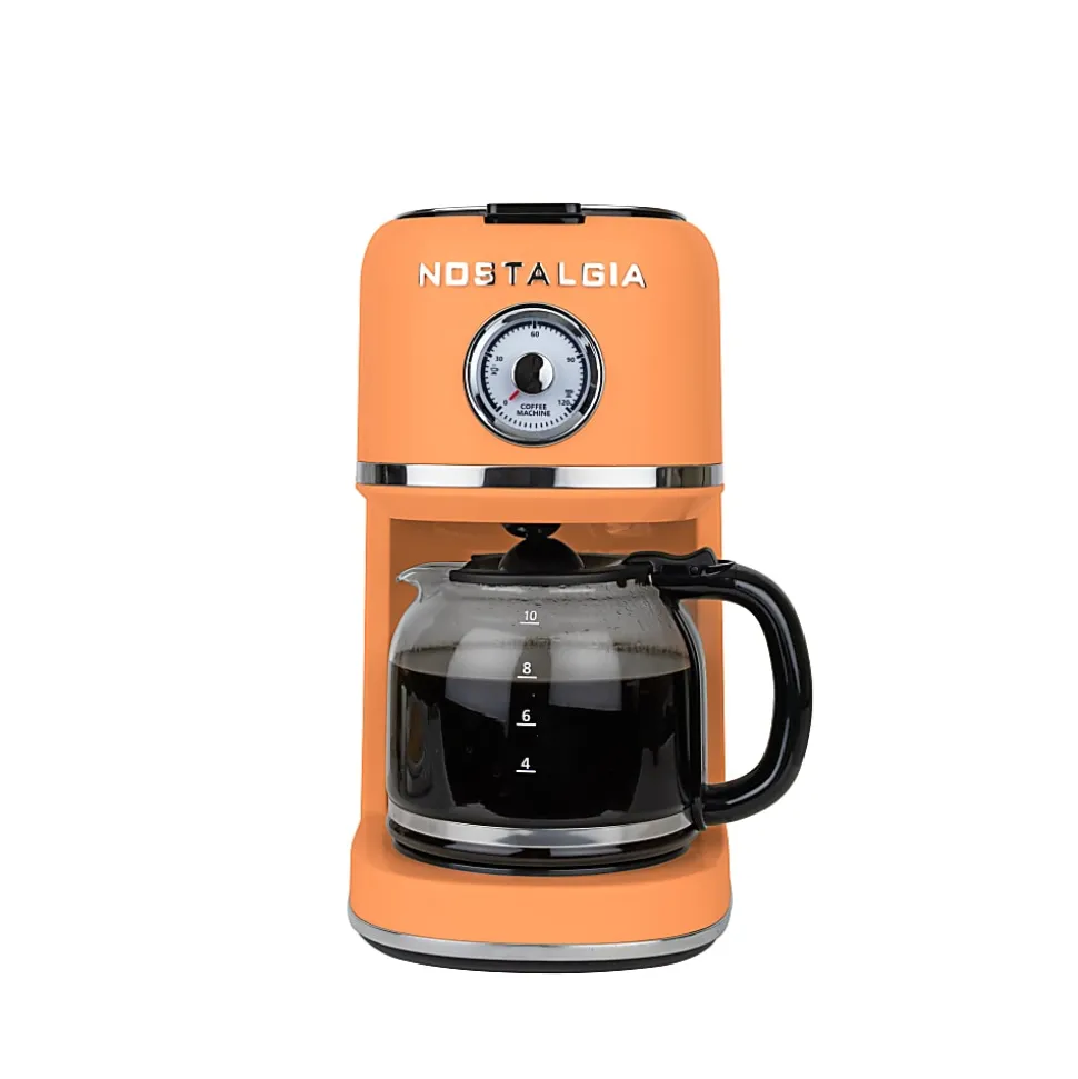 Nostalgia Classic Retro 10-Cup Coffee Maker, Orange, Total Qty 1