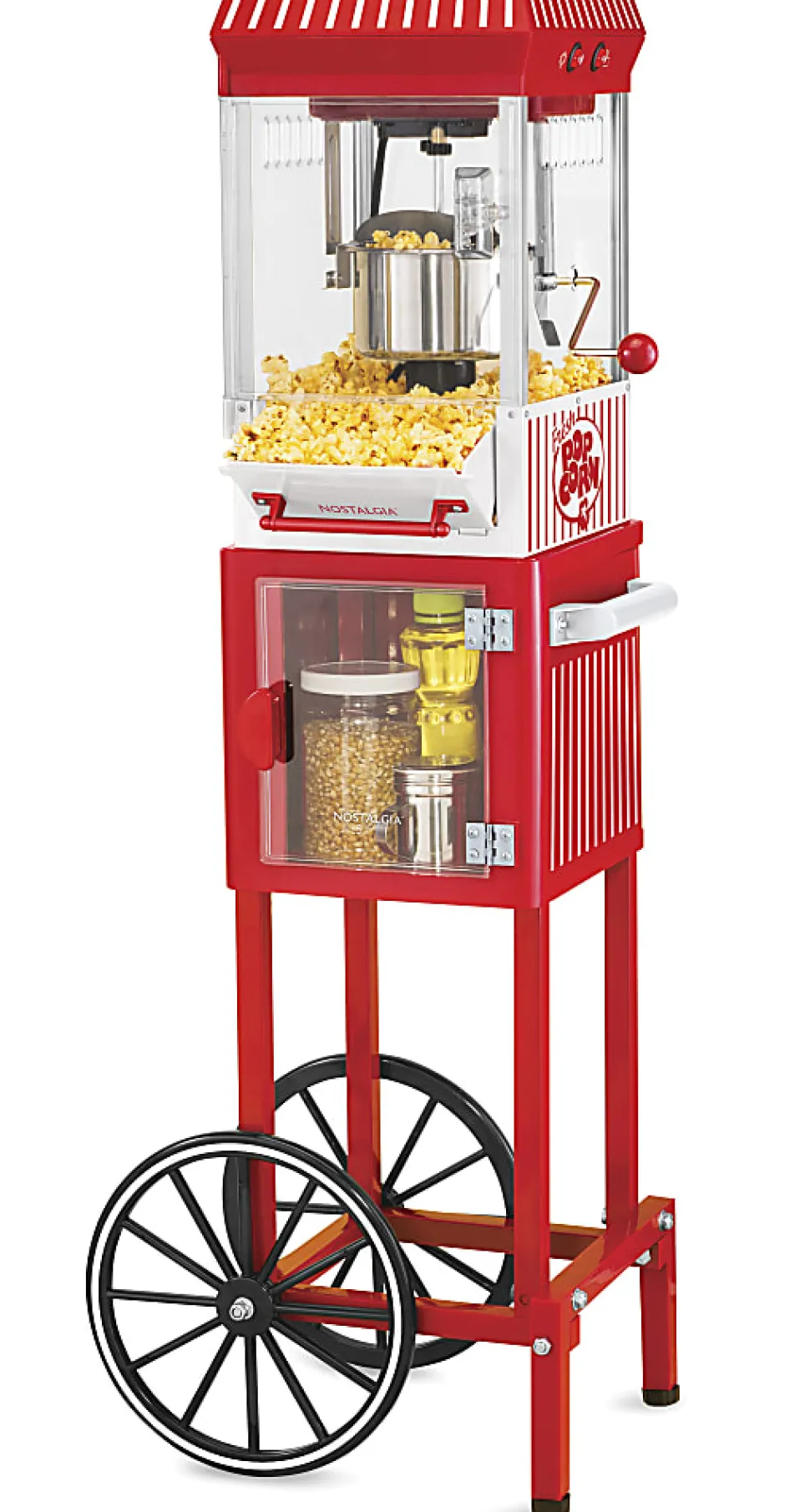 Nostalgia Electrics KPM200CART Vintage Popcorn Cart, Red