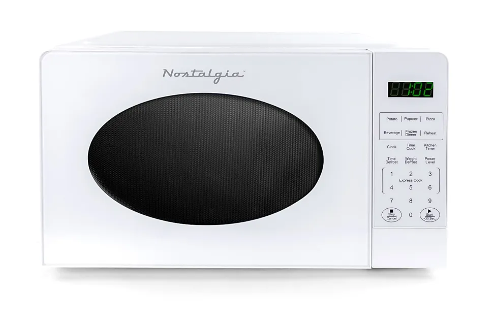 Nostalgia Retro Countertop Microwave Oven, 0.7 Cu. Ft., White