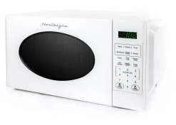 Nostalgia Retro Countertop Microwave Oven, 0.7 Cu. Ft., White
