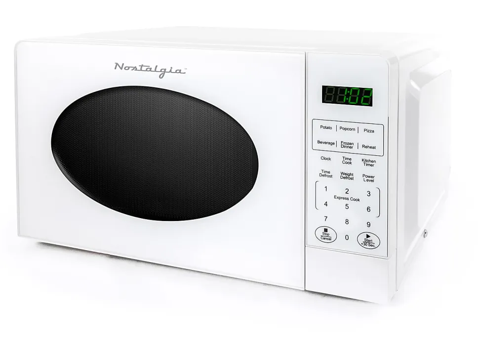 Nostalgia Retro Countertop Microwave Oven, 0.7 Cu. Ft., White
