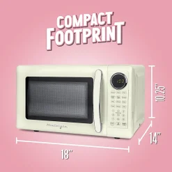 Nostalgia Retro 0.7 Cu. Ft. Countertop Microwave, Ivory, Total Qty 1