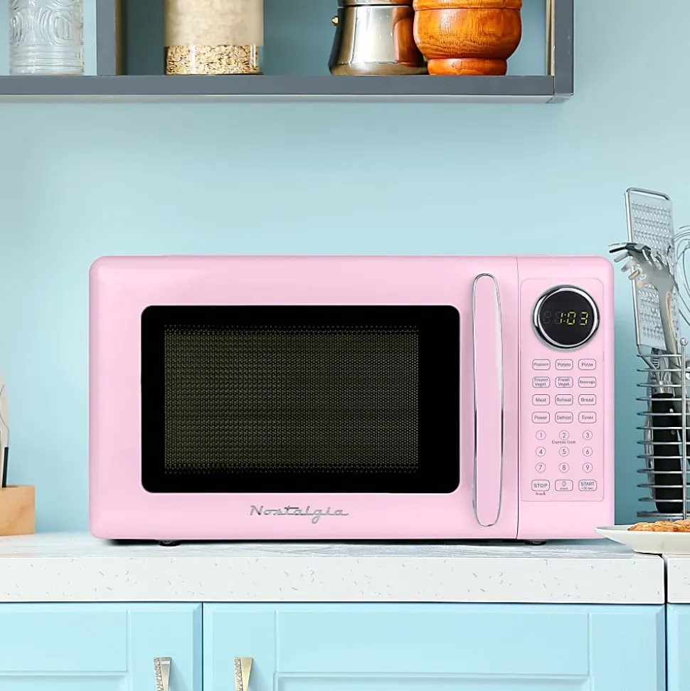 Nostalgia Retro 0.7 Cu. Ft. Countertop Microwave, Pink, Total Qty 1