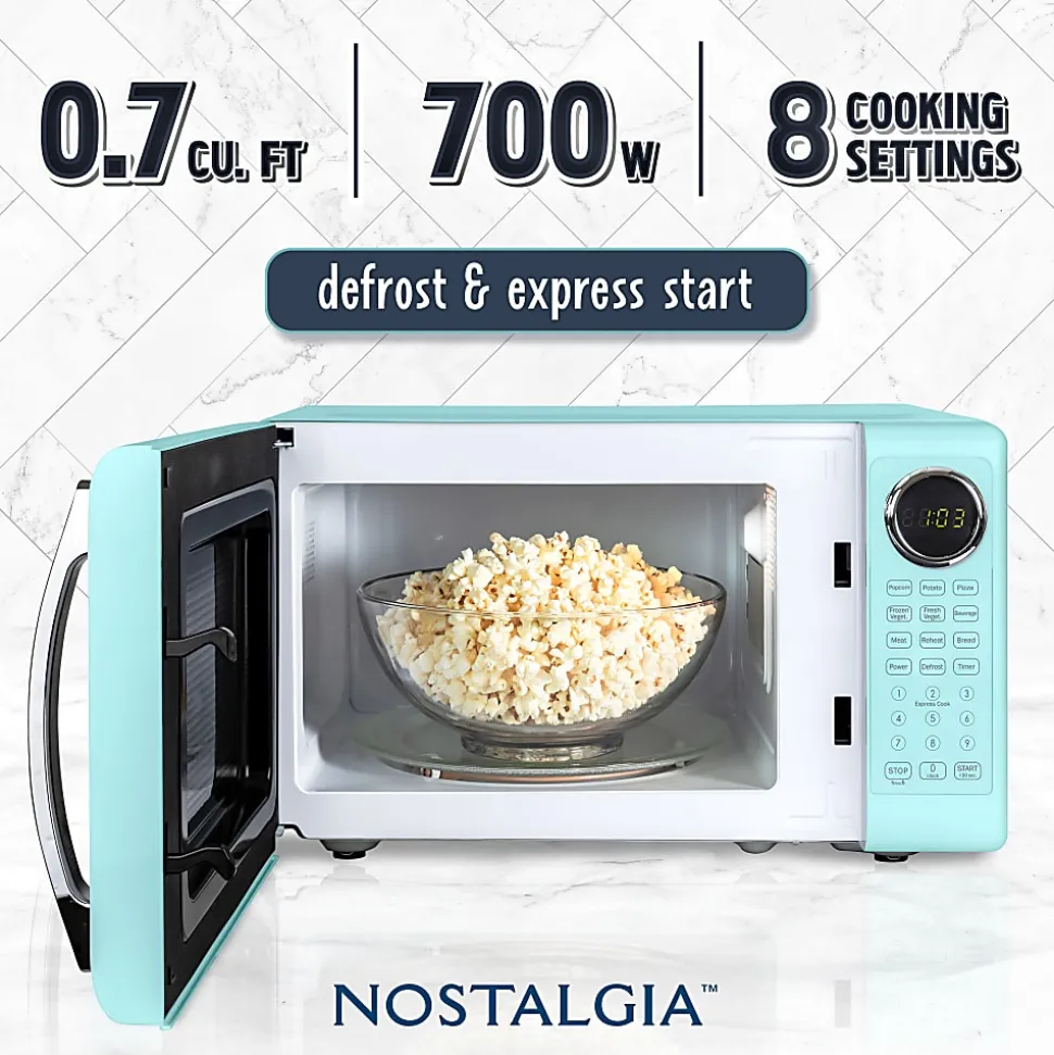 Nostalgia Retro 0.7 Cu. Ft. Countertop Microwave, Aqua, Total Qty 1