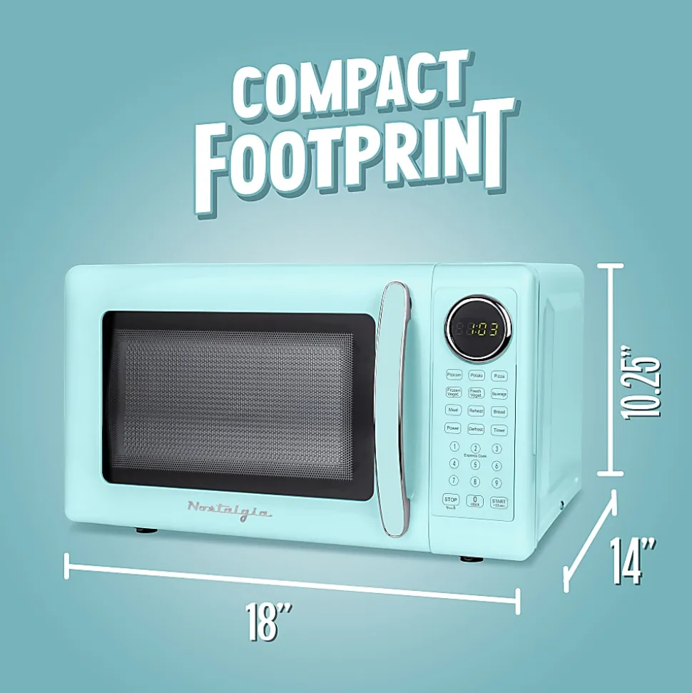 Nostalgia Retro 0.7 Cu. Ft. Countertop Microwave, Aqua, Total Qty 1