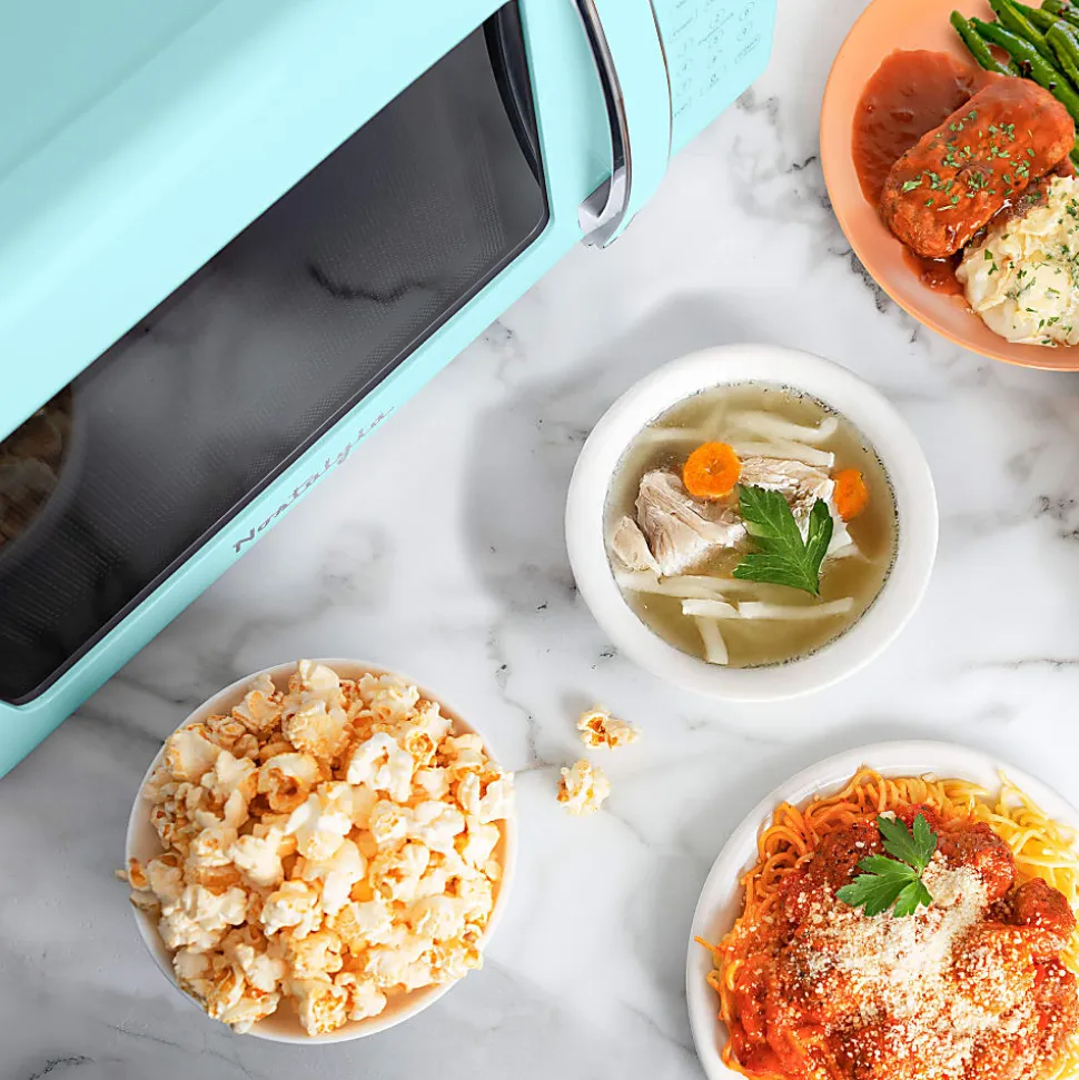 Nostalgia Retro 0.7 Cu. Ft. Countertop Microwave, Aqua, Total Qty 1