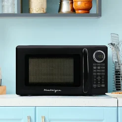 Nostalgia Retro 0.7 Cu. Ft. Countertop Microwave, Black, Total Qty 1