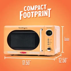 Nostalgia Retro 700W Countertop Microwave Oven, 0.7 Cu. Ft., Orange