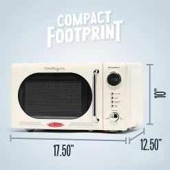 Nostalgia Retro 700W Countertop Microwave Oven, 0.7 Cu. Ft., Ivory