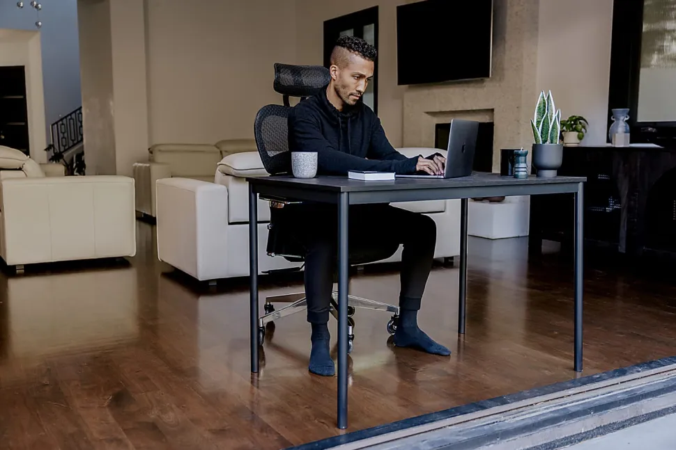 Nouhaus Ergo3D Ergonomic Fabric High-Back Office Chair, Black Coffee