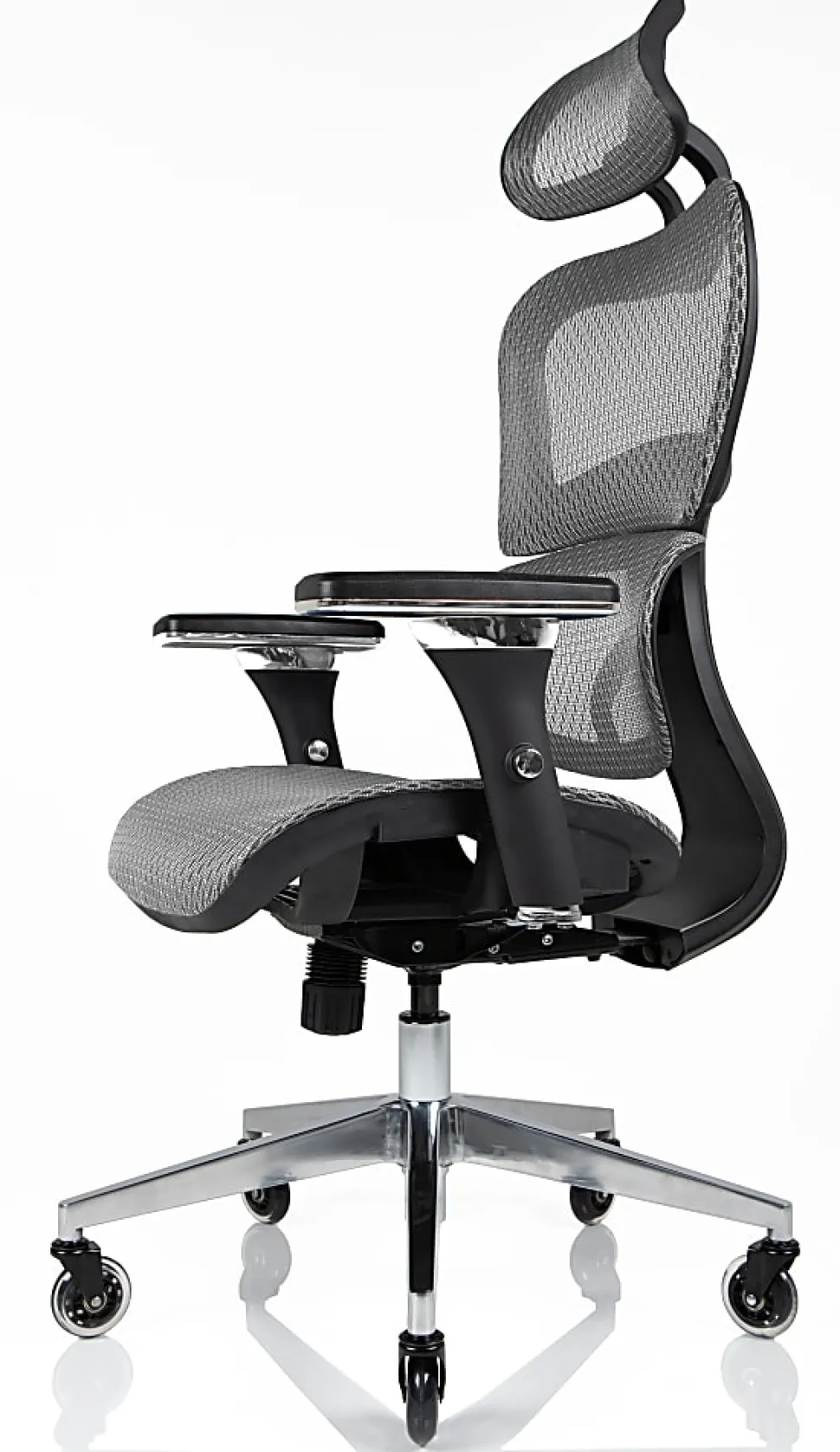 Nouhaus Ergo3D Ergonomic Fabric High-Back Office Chair, Silver Gray
