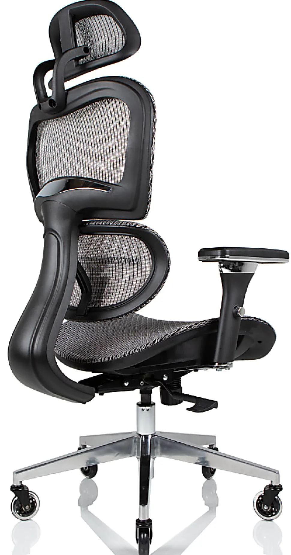 Nouhaus Ergo3D Ergonomic Fabric High-Back Office Chair, Silver Gray