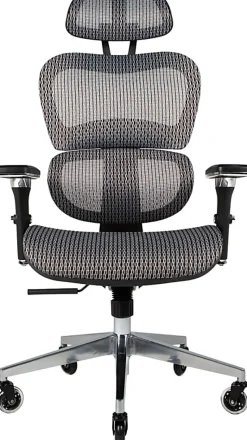 Nouhaus Ergo3D Ergonomic Fabric High-Back Office Chair, Silver Gray