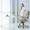 Nouhaus Posture Ergonomic PU Leather High-Back Executive Office Chair, Flat Taupe