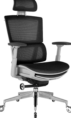 Nouhaus Rewind Ergonomic Fabric High-Back Executive Office Chair, Black