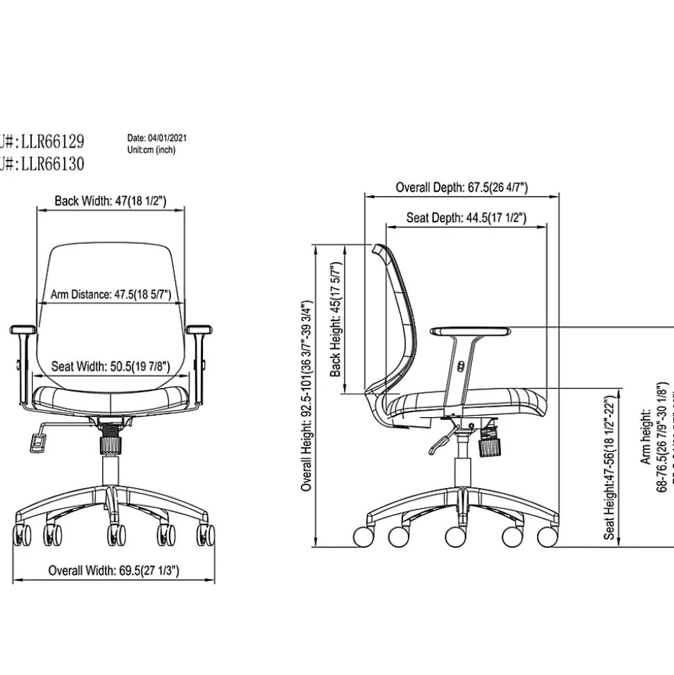 NuSparc Mid-Back Task Chair - Fabric Back Material - Mid Back - 5-star Base - Gray - Armrest - 1 Each