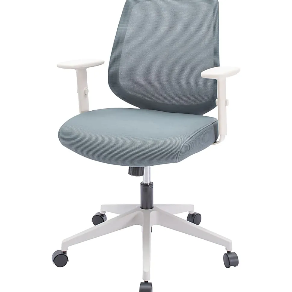 NuSparc Mid-Back Task Chair - Fabric Back Material - Mid Back - 5-star Base - Gray - Armrest - 1 Each