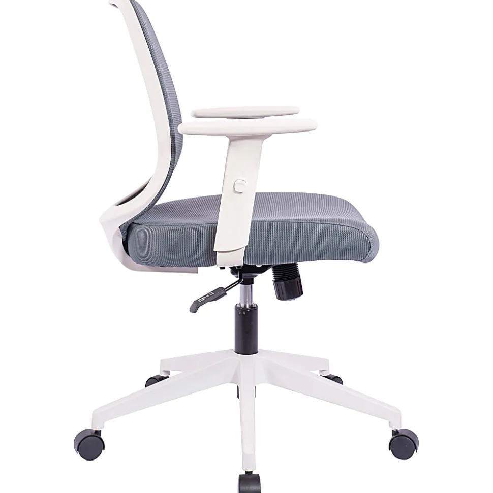 NuSparc Mid-Back Task Chair - Fabric Back Material - Mid Back - 5-star Base - Gray - Armrest - 1 Each