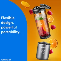 Nutribullet Flex Portable Blender, 22.4 Oz, Gunmetal Gray, Total Qty 1