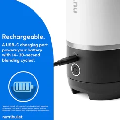 Nutribullet Flip Insulated Portable Blender, 20 Oz, Matte White, Total Qty 1