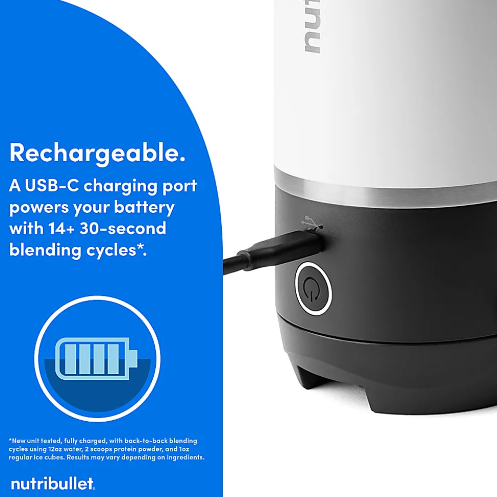 Nutribullet Flip Insulated Portable Blender, 20 Oz, Matte White, Total Qty 1