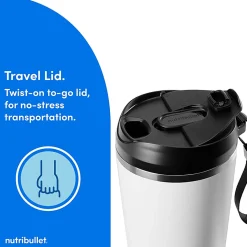 Nutribullet Flip Insulated Portable Blender, 20 Oz, Matte White, Total Qty 1