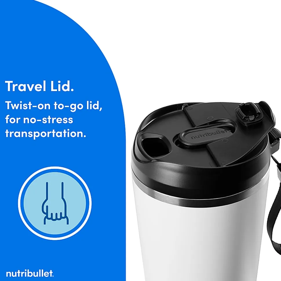 Nutribullet Flip Insulated Portable Blender, 20 Oz, Matte White, Total Qty 1
