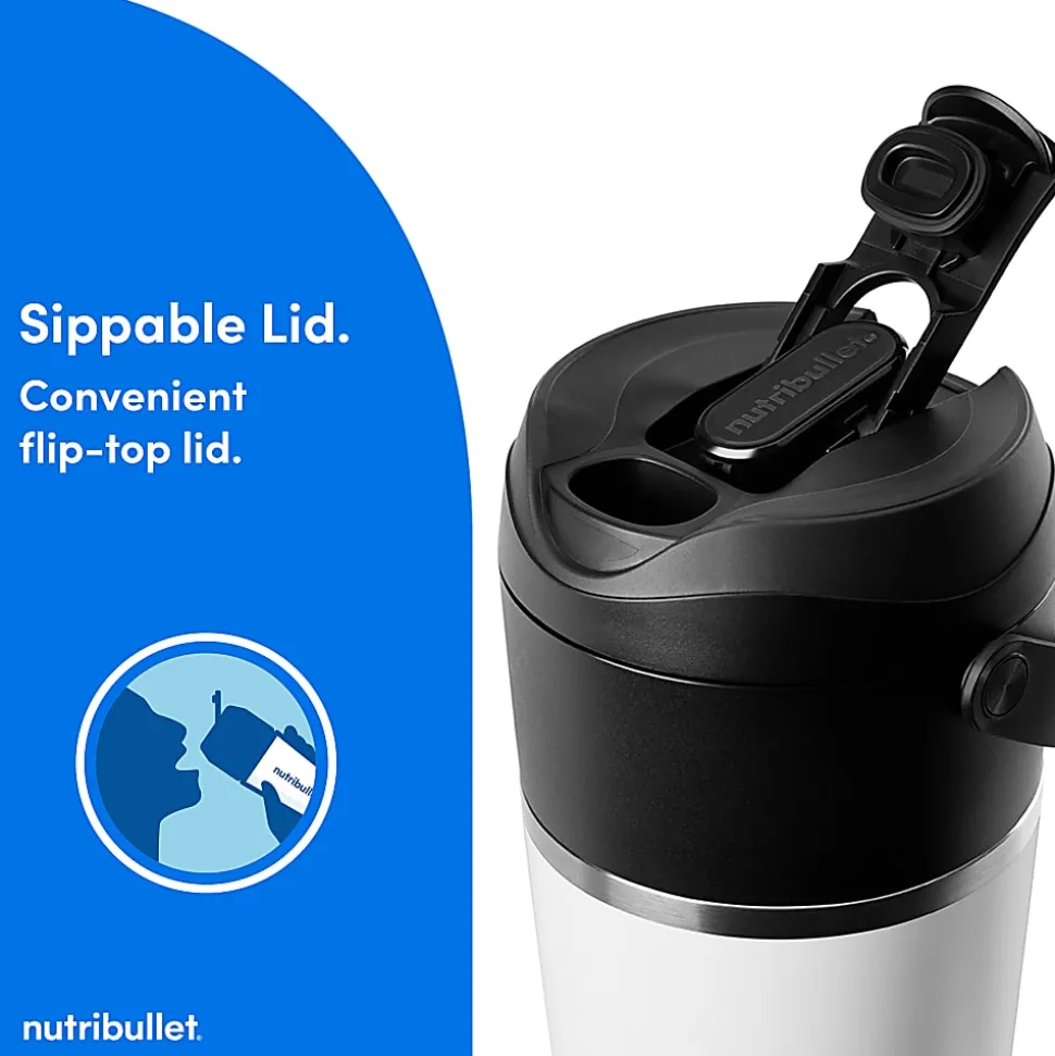 Nutribullet Flip Insulated Portable Blender, 20 Oz, Matte White, Total Qty 1