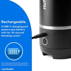 Nutribullet Flip Insulated Portable Blender, 20 Oz, Matte Black, Total Qty 1