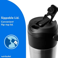 Nutribullet Flip Insulated Portable Blender, 20 Oz, Silver, Total Qty 1