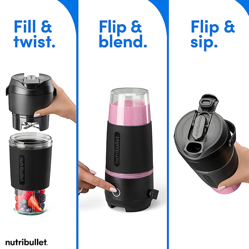 Nutribullet Flip Portable Blender, 20 Oz, Silver, Total Qty 1