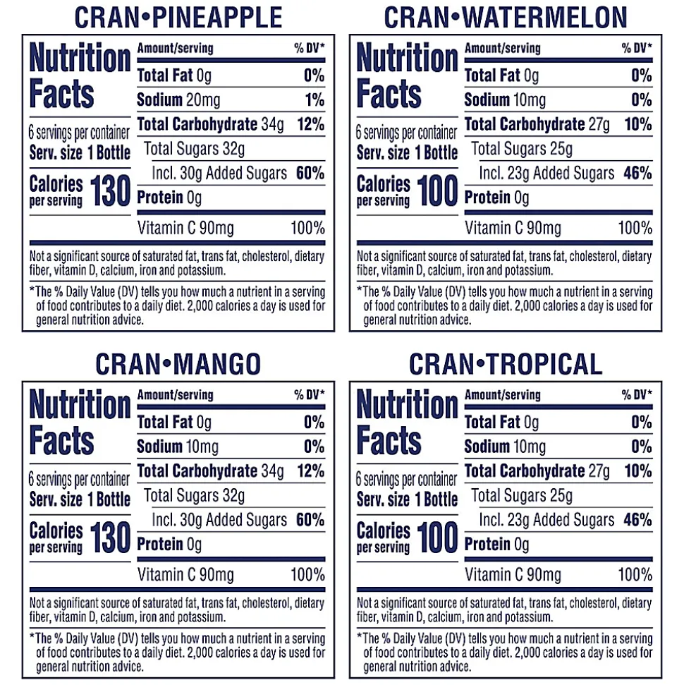 Ocean Spray Tropical Juice Variety Pack, 10 Oz, Pack Of 24 Juices