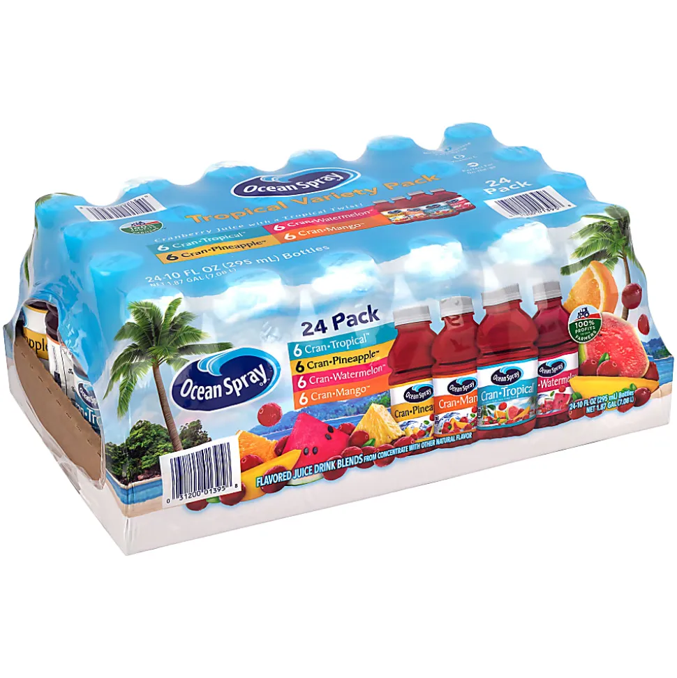 Ocean Spray Tropical Juice Variety Pack, 10 Oz, Pack Of 24 Juices