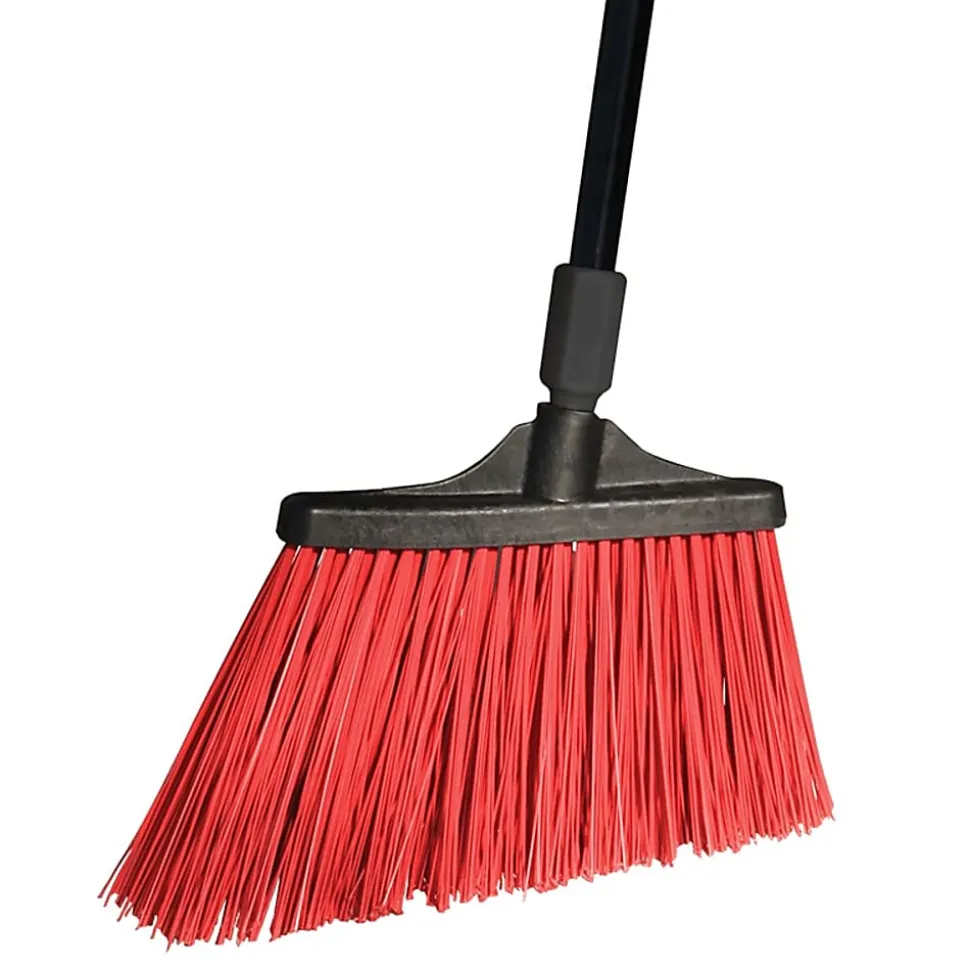 Ocedar Commercial PET MaxiStrong Angle Brooms, 48"H, Red, Case Of 6 Brooms
