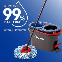 O-Cedar EasyWring RinseClean Spin Mop - MicroFiber Head - Washable, Reusable, Machine Washable, Refillable, Telescopic Handle - Multi - 1 Each