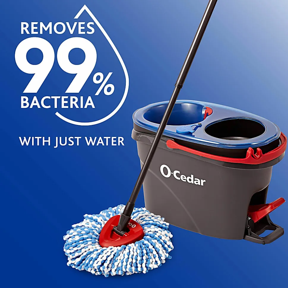 O-Cedar EasyWring RinseClean Spin Mop - MicroFiber Head - Washable, Reusable, Machine Washable, Refillable, Telescopic Handle - Multi - 1 Each